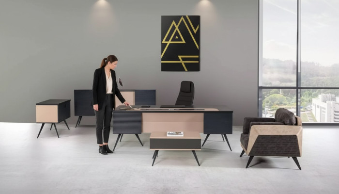 Modern study room set luxury office furniture filing cabinet desk