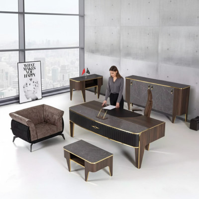 Luxury Office Desk Set 4-piece Cabinet Desk Writing Desk Coffee Table 4-piece