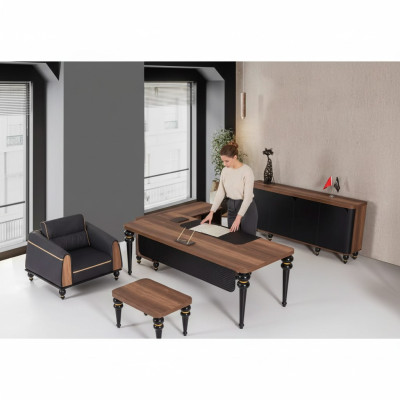Luxury Office Desk Set 4 pcs. Cabinet Table Desk Coffee Table 3 pieces
