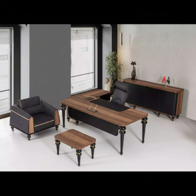 Luxury Office Desk Set 4 pcs. Cabinet Table Desk Coffee Table 3 pieces