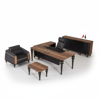 Luxury Office Desk Set 4 pcs. Cabinet Table Desk Coffee Table 3 pieces