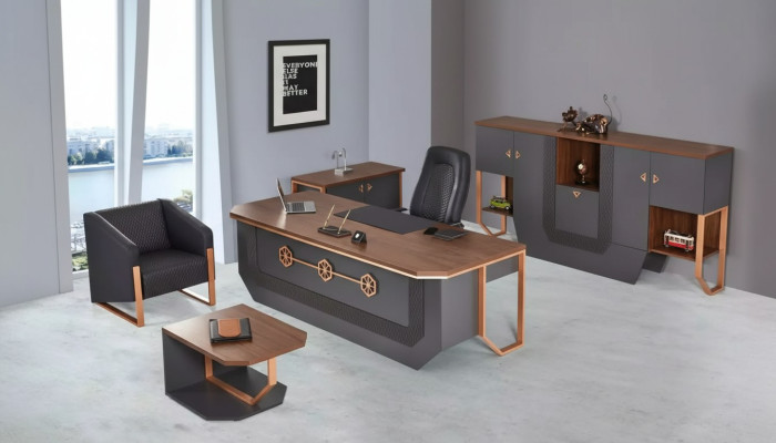 Office furniture set luxury study room furniture desk cabinets coffee table