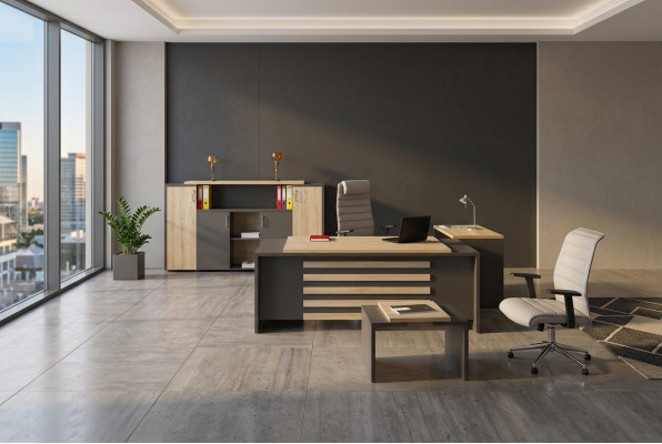 Office set designer study room furniture office cabinet desk luxury 3-piece set