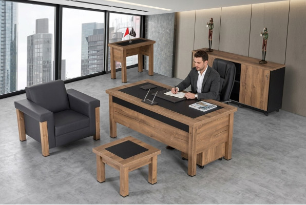 Designer Office Work Room Set Desk Cabinet Complete Set Furniture 4 pcs