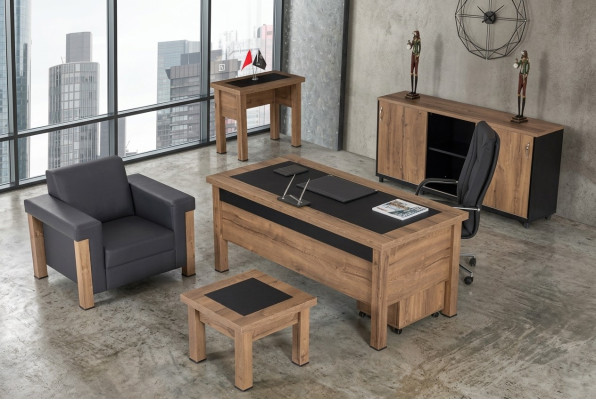 Designer Office Work Room Set Desk Cabinet Complete Set Furniture 4 pcs