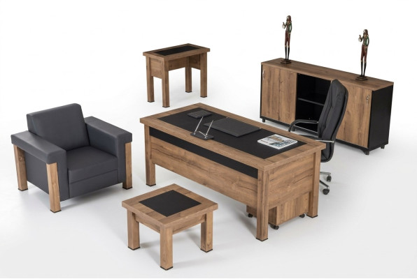 Designer Office Work Room Set Desk Cabinet Complete Set Furniture 4 pcs