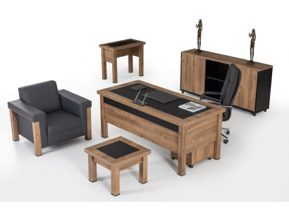 Designer Office Work Room Set Desk Cabinet Complete Set Furniture 4 pcs