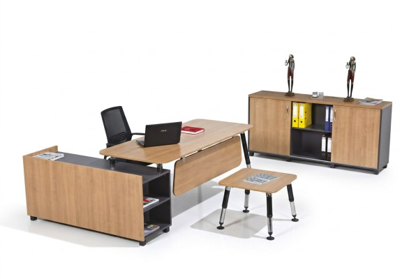 Table Wooden Furniture Office Set Study Room Furniture Corner Desk Cabinets 3 pcs