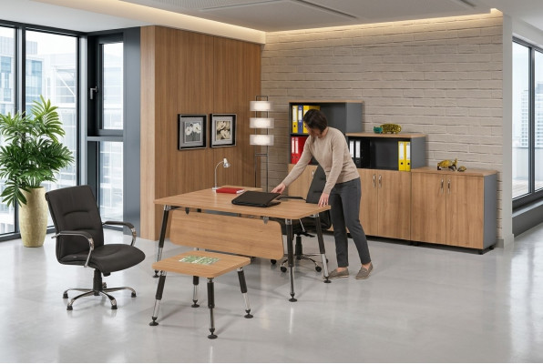 Designer office furniture study set desk coffee table cabinet 3-piece
