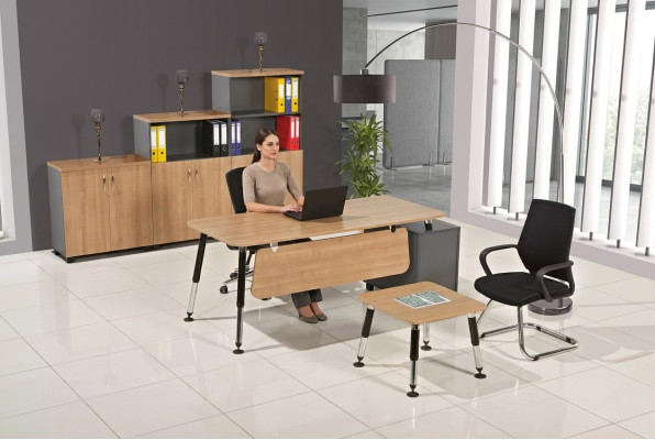 Wooden furniture study desk filing cabinet coffee table set 3-piece table
