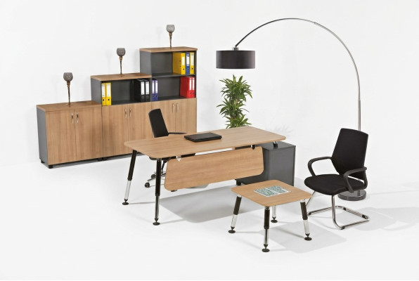 Wooden furniture study desk filing cabinet coffee table set 3-piece table