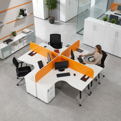 Team workspace desk 4-person table counter team desks