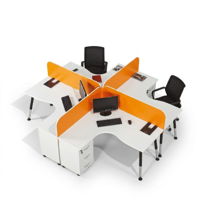 Team workspace desk 4-person table counter team desks