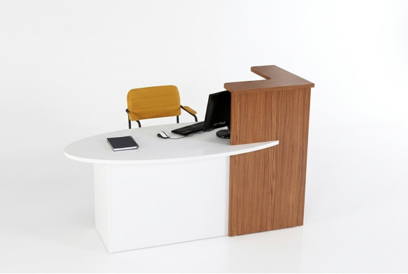 Reception, front desk, counter, law firm, practice, nightclub, industrial tables, office