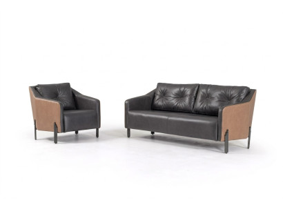 Three-seater sofa set armchair textile furniture study seating group sofa