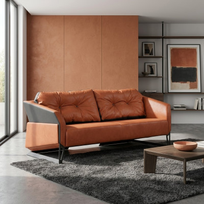Designer orange sofa office room office furniture couch 3-seater new