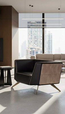 Luxury black armchair study seat modern designer office furniture