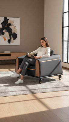 Designer armchair new furniture black seat study luxury upholstered armchair