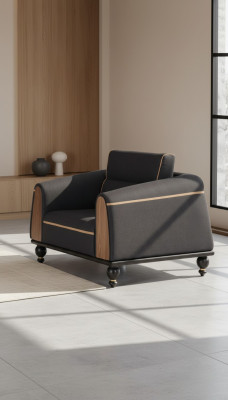 Designer armchair new furniture black seat study luxury upholstered armchair