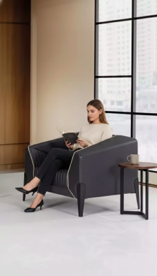 Designer office armchair textile furniture fabric study room furnishing upholstered armchair