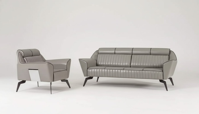 Leather sofa set three-seater armchair upholstered furniture faux leather couches
