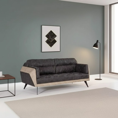 Gray Luxury Three-Seater Study Room Seat Modern Office Furniture Couch