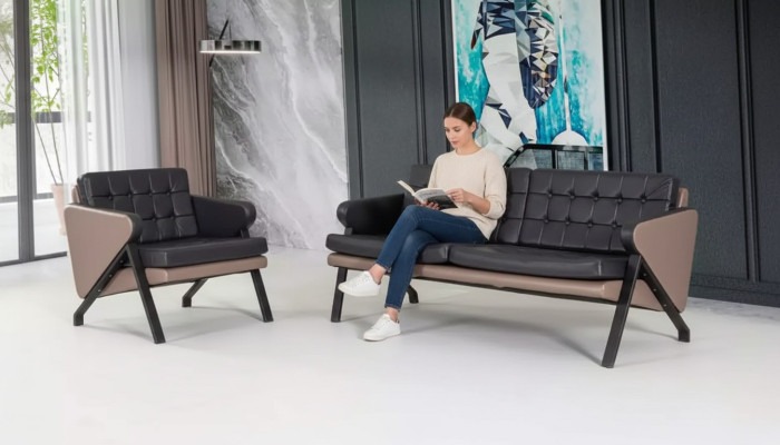 Modern sofa set luxury two-seater armchair upholstered design office furniture