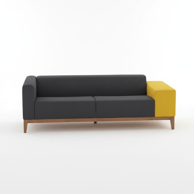 Three-seater sofa couch study luxury furniture textile upholstered sofa