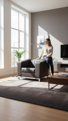Gray office armchair furniture seating upholstered armchair textile study lounge chair