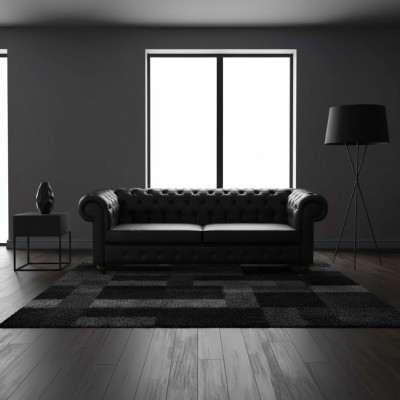 Black Chesterfield three-seater office furniture couch luxury seat