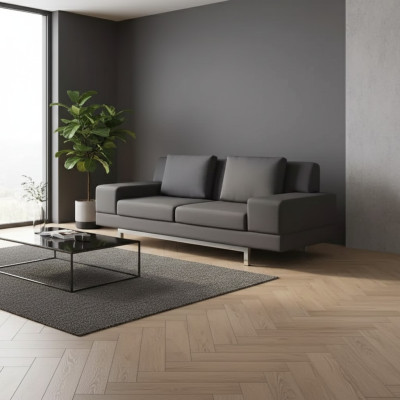 Gray sofa modern three-seater study upholstered couch textile furniture