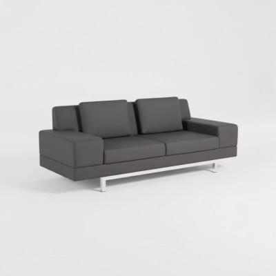 Gray sofa modern three-seater study upholstered couch textile furniture