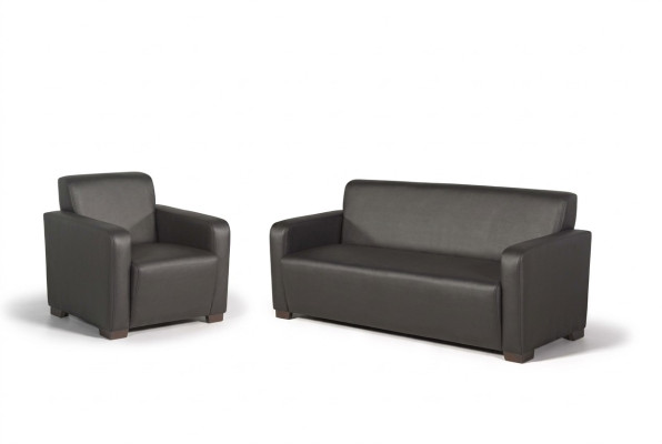 Black study room sofa set three-seater armchair modern couch