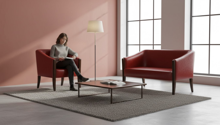Red sofa set two-seater modern armchair designer upholstery luxury set