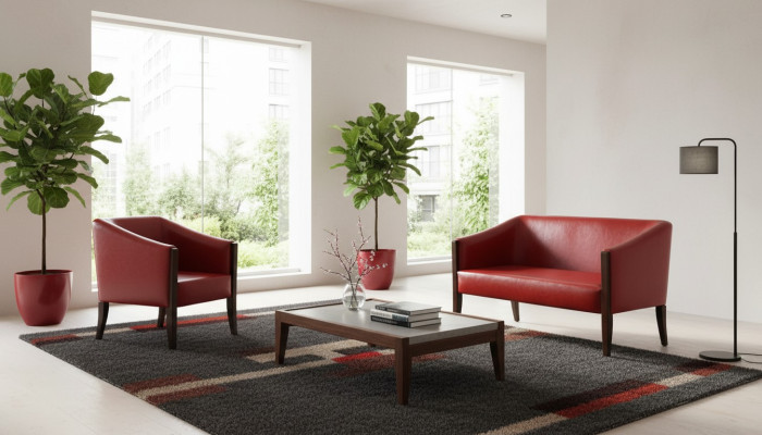 Red sofa set two-seater modern armchair designer upholstery luxury set