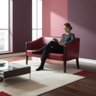 2-seater sofa study room style modern textile furniture office furniture luxury couch