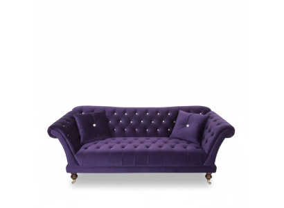 Chesterfield 3 Seater Elegant Sofas Textile Couch Luxury Blue Sofa