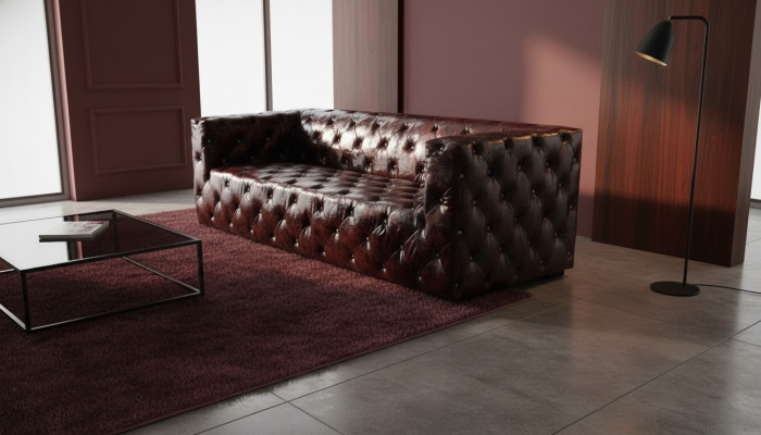 Chesterfield Sofa 3-Seater Luxury Couch Brown Sofa Leather Sofa 250cm