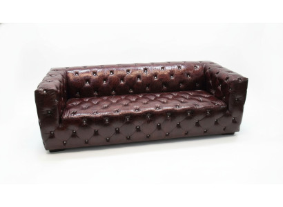 Chesterfield Sofa 3-Seater Luxury Couch Brown Sofa Leather Sofa 250cm
