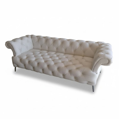 Chesterfield Sofa 3 Seater Luxury Couch Faux Leather Sofas White Leather Sofa