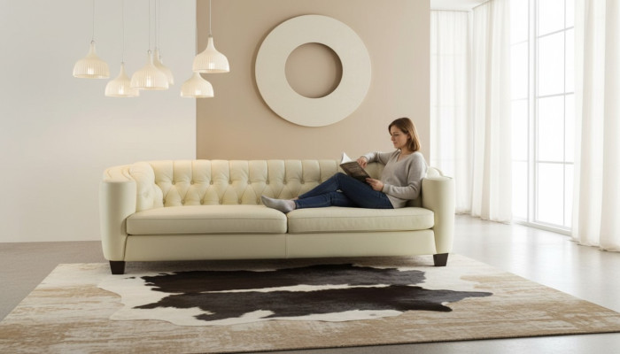 Luxury Chesterfield Sofa 4-Seater Faux Leather Couch White Modern Sofas