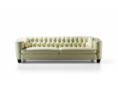 Luxury Chesterfield Sofa 4-Seater Faux Leather Couch White Modern Sofas