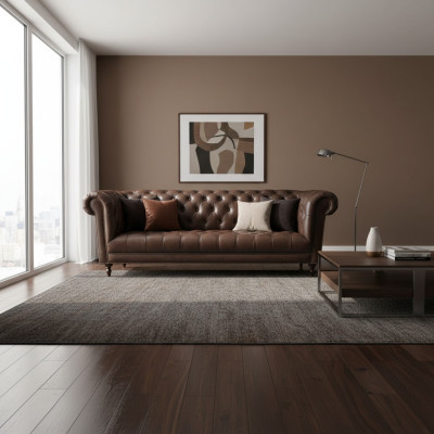Sofa 4-seater Chesterfield couch luxury 245cm leather sofa couches furniture