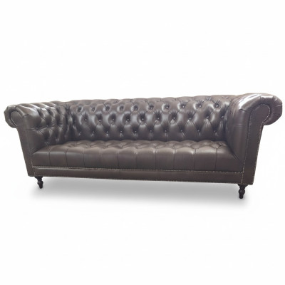 Sofa 4-seater Chesterfield couch luxury 245cm leather sofa couches furniture