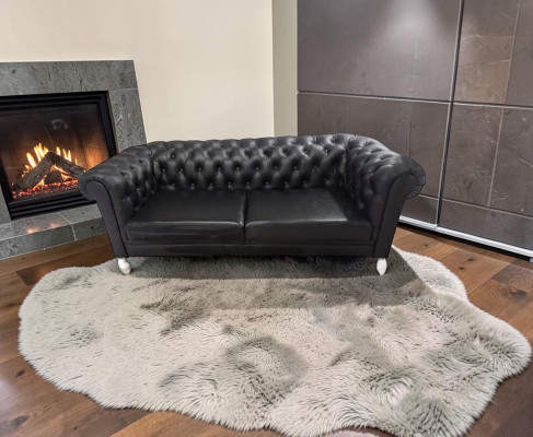 Chesterfield Sofa 3 Seater Couch Leather Sofa Couches Black Sofas