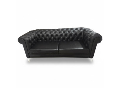 Chesterfield Sofa 3 Seater Couch Leather Sofa Couches Black Sofas