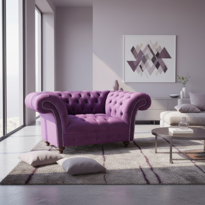Chesterfield Armchair Couch 1-Seater Textile Armchair Fabric Seat Lounge Furniture