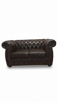 Chesterfield Sofa 2-Seater Luxury Couch Two-Seater Sofa Brown Furniture Couches