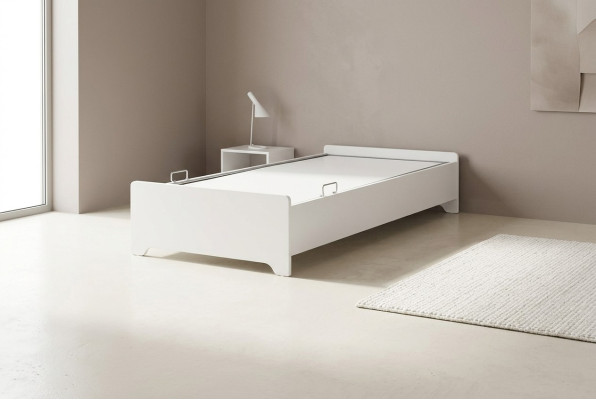 Bed White Bedroom Kids Room Beds Wood Wooden Bed 100x200cm