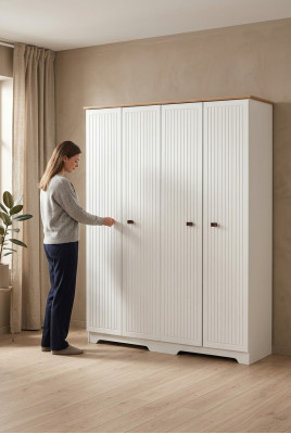 Classic furniture shelf cabinets wardrobe bedroom wood 160cm luxury